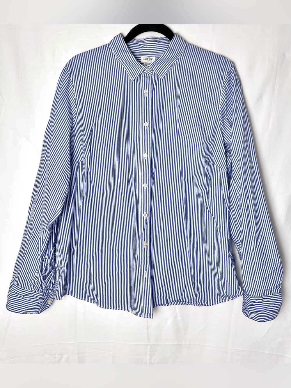 J. Crew Blue and White Striped Button-Down Shirt